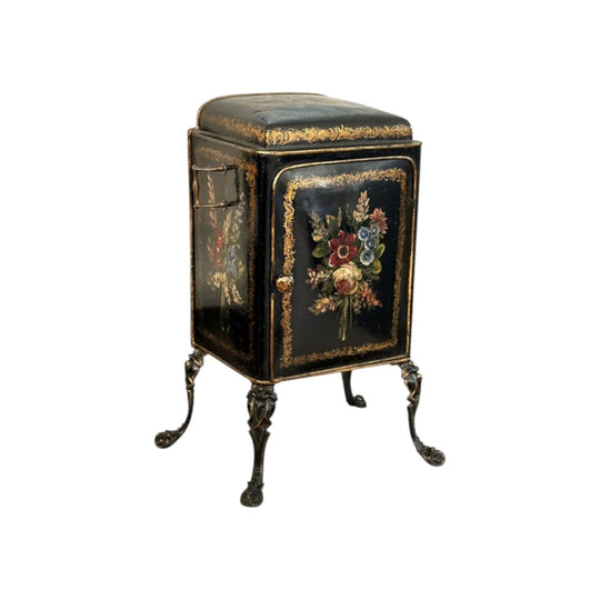 Mid 19th century English toleware Pontypool plate warmer c.1850