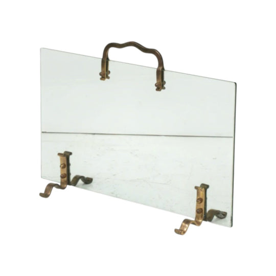 Mid-20th Century Italian Glass Fire Screen, in the Manner of Fontana Arte