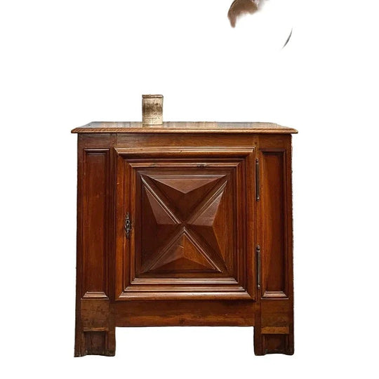 Mid-20th Century Solid Oak Jam Cabinet, French Louis XIV Style with Diamond-Point Detailing