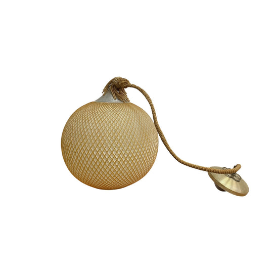 Mid Century 1960s Pineapple Glass Hanging Ceiling Light