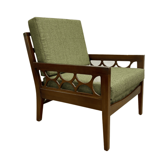 Mid Century Avalon Solid Wood Armchair with New Cushion and Seat Covers