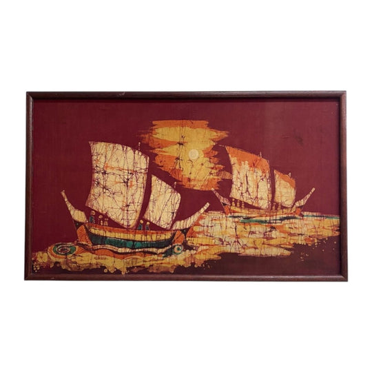Mid Century Batik Art Framed