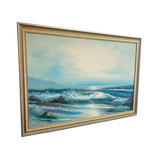 Mid Century Coastal Scene Of Breaking Waves*