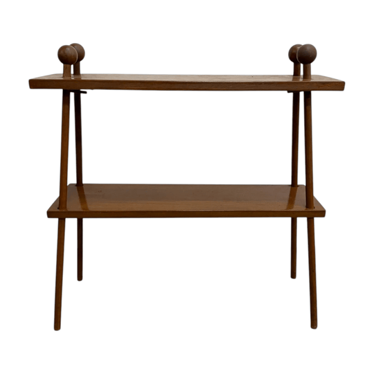 Mid Century Custom Made Splayed Leg 2 Tier Shelf/ Side Table*