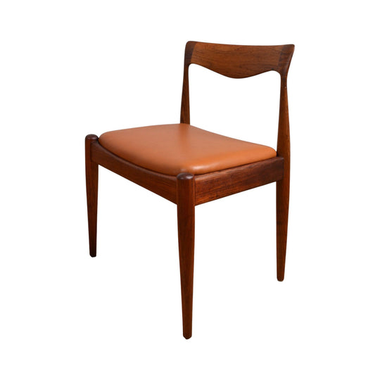 Mid century Danish Deluxe dining chair - restored in tan leather