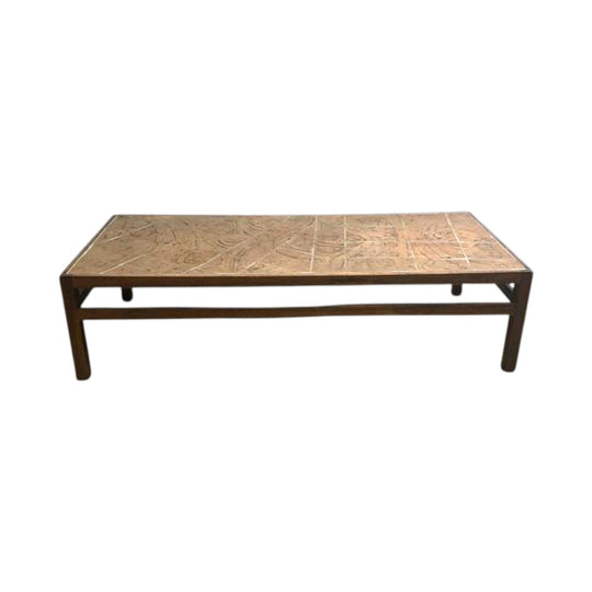 Mid Century Danish Rosewood and Stoneware Tile Coffee Table