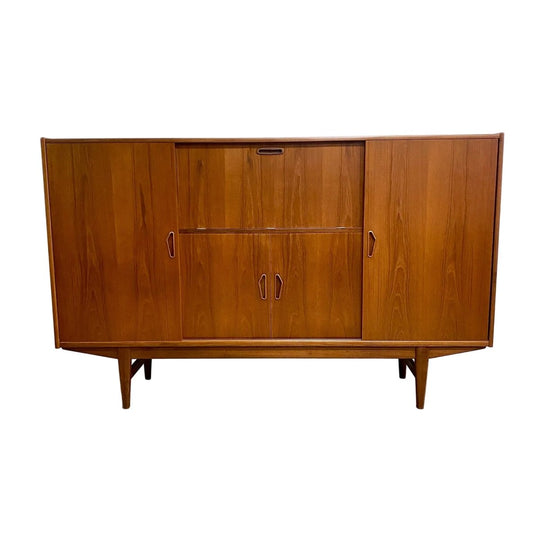 Mid Century Danish Teak Sideboard With Cocktail Cabinet 1970s