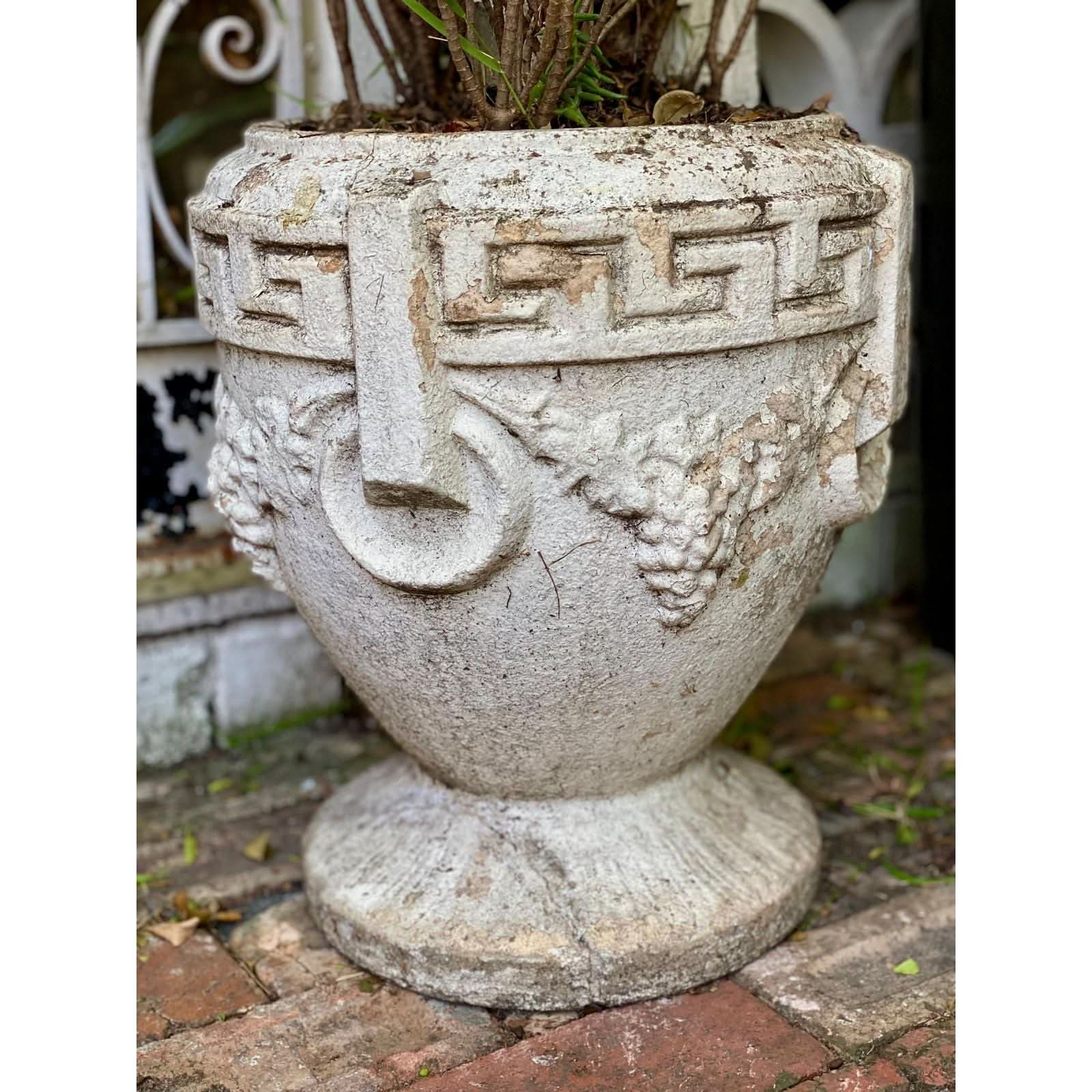antique style plant pots Shop Mid Century Grecian style cement plant pot