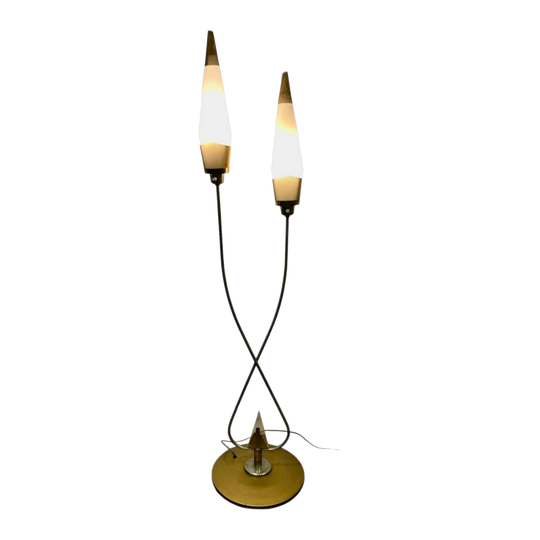 Mid Century, Iconic Twin Head, 1960s Arrow Floor Lamp