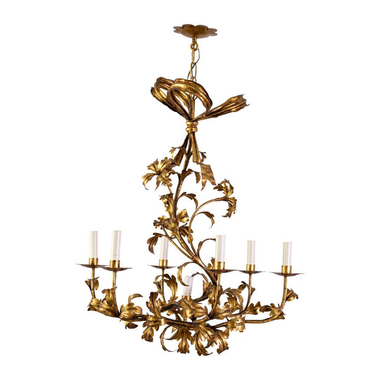 Mid Century Italian Brass Chandelier