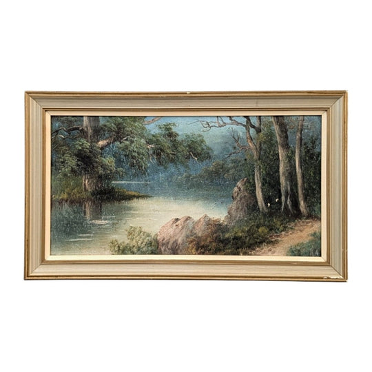 Mid Century Landscape Painting | Framed