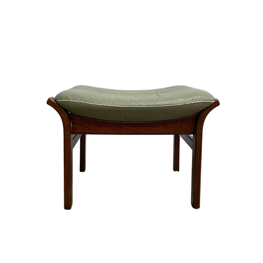 Mid Century Leather Footstool 'Gote Mobler' Made in Sweden
