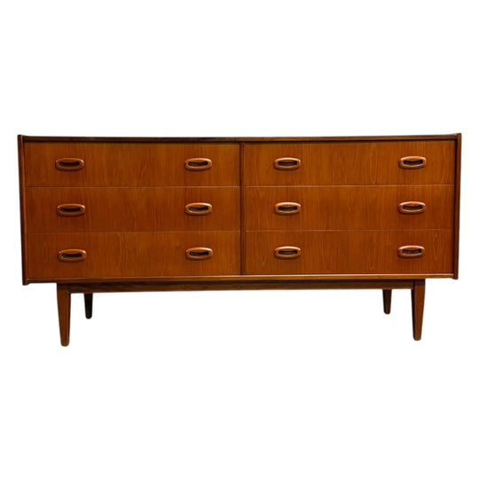 Mid Century Parker Nordic Teak Chest Of Drawers
