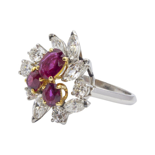 Mid Century Ruby and Diamond Ring by Chaumet