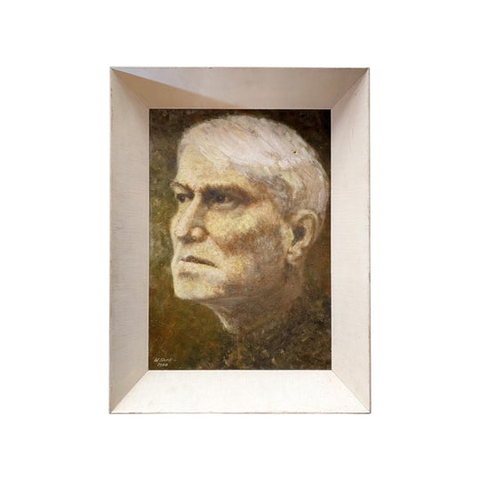 Mid Century Russian Impressionist portrait Oil on Board