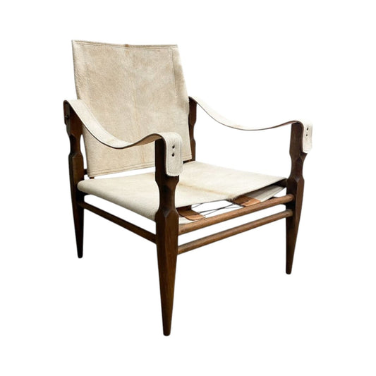 Mid Century Safari Chair - John Duffecy - Restored and Recovered | Bazaa | Designer, Vintage and Antique Furniture