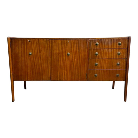Mid Century Solid Wood Sideboard With Brass Handles*