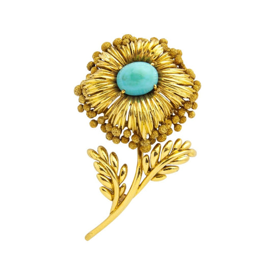 Mid Century Tiffany & Co Flower Brooch
