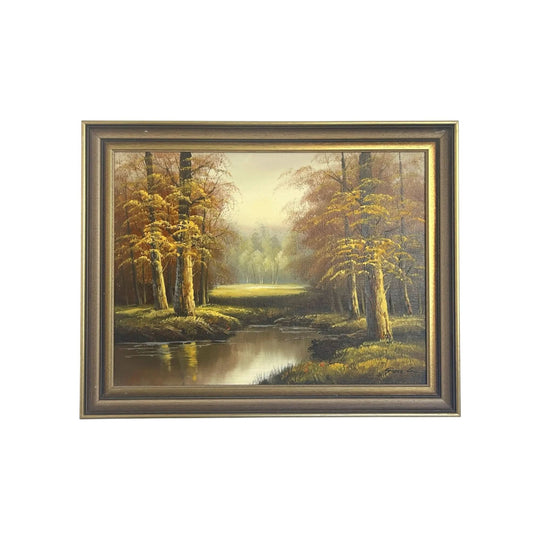 Mid Century Woodland Scene- Oil on Board