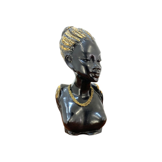 Midcentury African Lady Plaster Bust