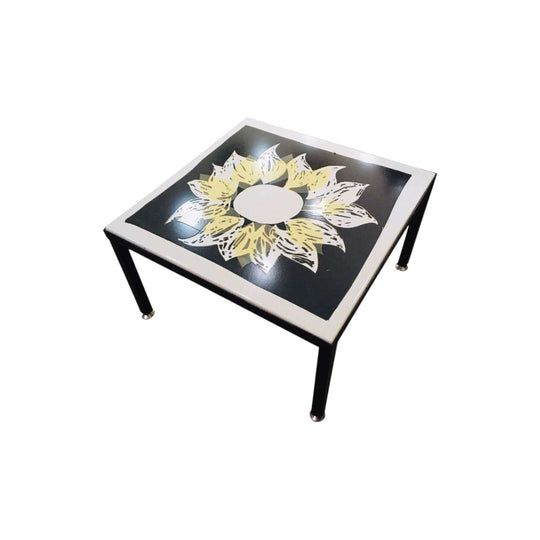 Midcentury Modernist Floral Enamel Coffee Table