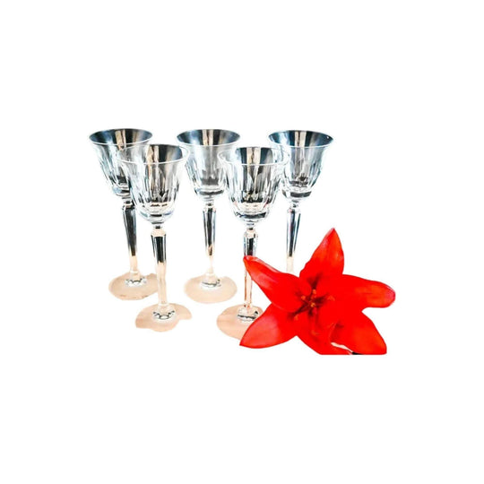 Mikasa Ashley TS107 lead crystal small wine glasses. Set of 5