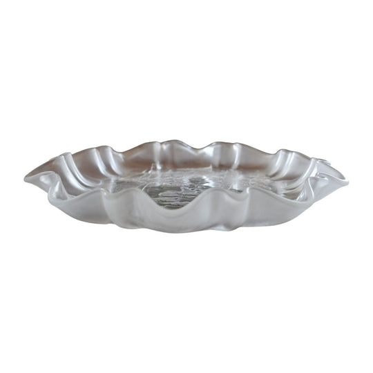 Mikasa "Christmas Story" Frosted/Clear glass Oval Canape Platter