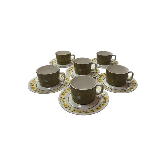 Mikasa Mediterrania Olive Cups and Saucers x 6