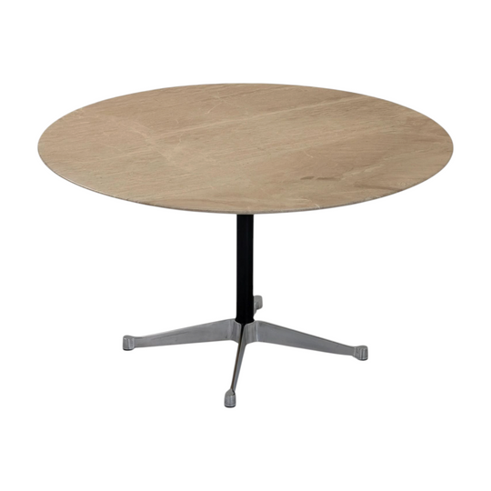 1960s Eames for Herman Miller Dining Table with Italian Travertine Fossil Top