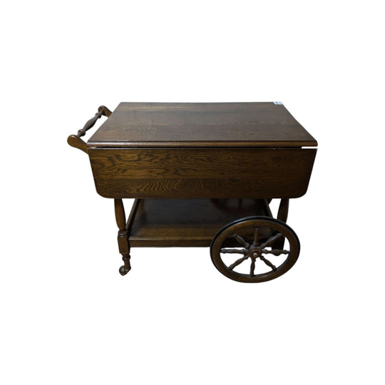 Mobile Drinks Table With Drawer And Dropsides