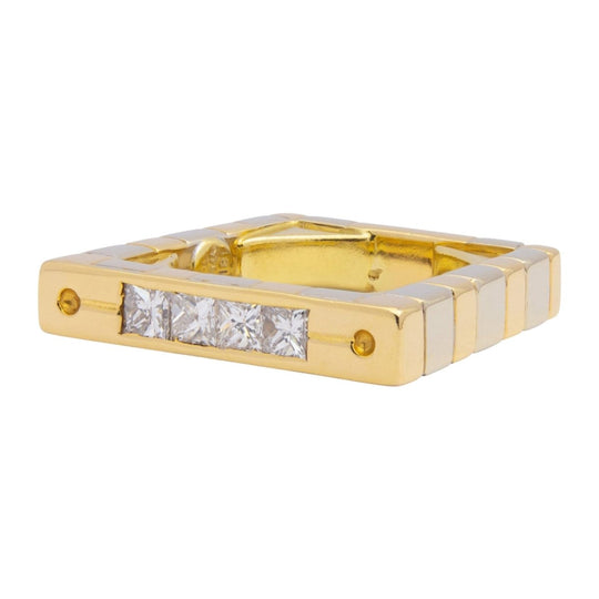 Modernist 18k Two-Tone Diamond Ring