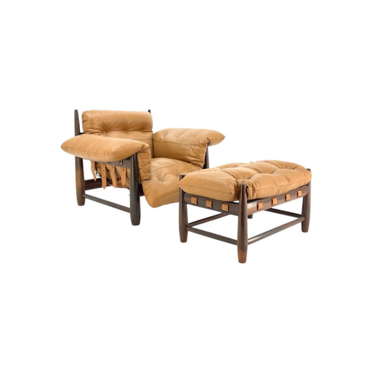 Mole Chair and Foot Stool by Sergio Rodrigues