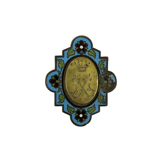 Monogrammed Cloisonne Badge