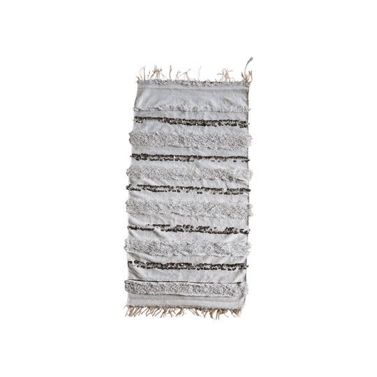 Vintage Moroccan Wedding Blanket ‘Handira’ | Wool & Sequin 1550 × 750mm