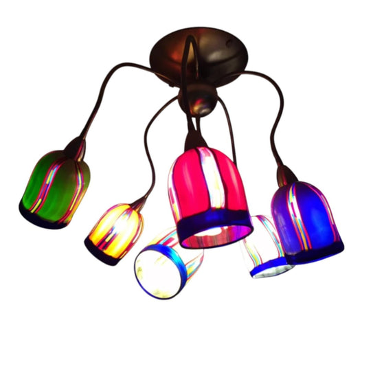 Murano Glass 6-Light Contemporary Chandelier