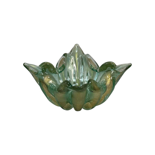 Murano glass green and gold bowl c.1970