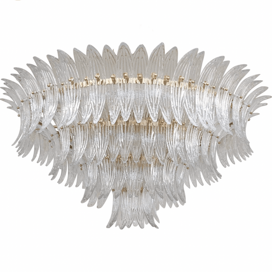 Murano Palmette Chandelier with Brass Frame | Bazaa | Designer, Vintage and Antique Furniture
