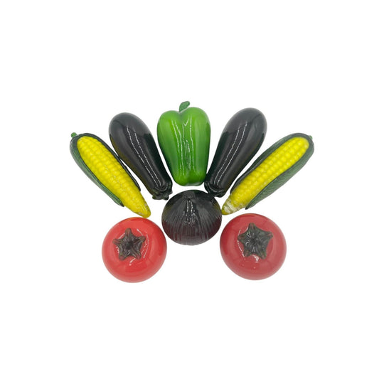 Murano Style Italian Glass Vegetables x 8 pieces