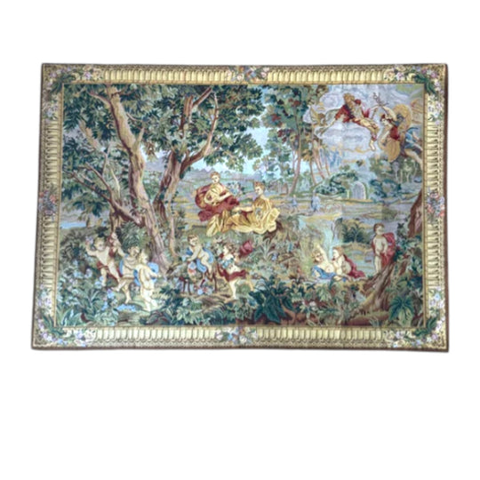 European Style Pastoral Tapestry Wall Hanging With Cherubs