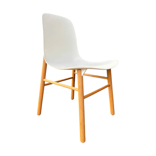 Kristalia Sharky Dining Chairs - white/european oak