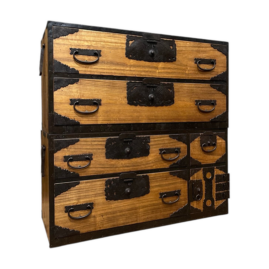Isho Dansu, Rare Japanese Two Piece Clothing Chest - Paulownia | Meiji