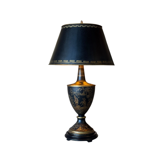 Vintage Chinoiserie Table Lamp with Tole Shade