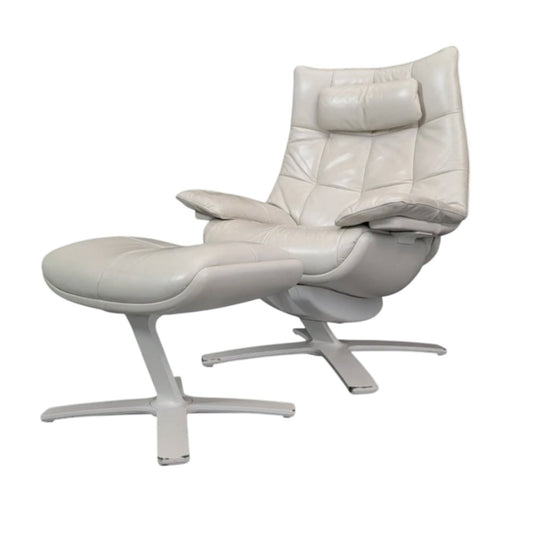 Natuzzi Italia Re-Vive Quilted Reclining Armchair and Ottoman