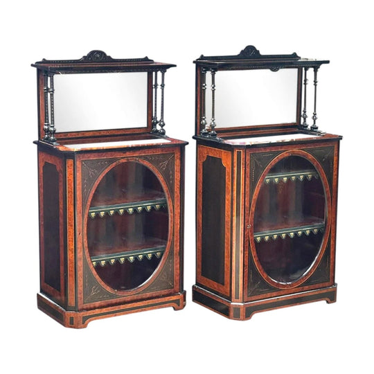 Near pair 19th century English music cabinets c.1870