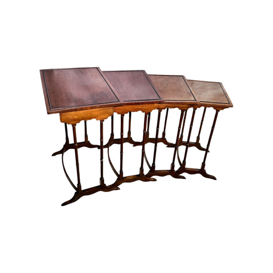 Nest of 4 Mahogany Regency style Tables, Late 19th Century
