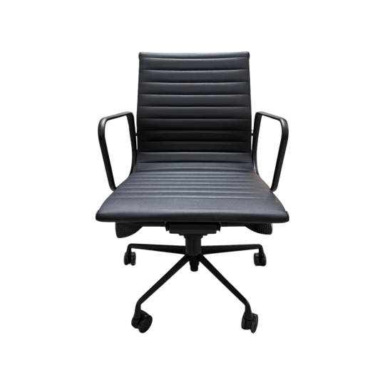 New Eames Replica Heavy Duty Quality Executive Management Chair Full Black Powdercoated Edition 5 Year Gas Warranty