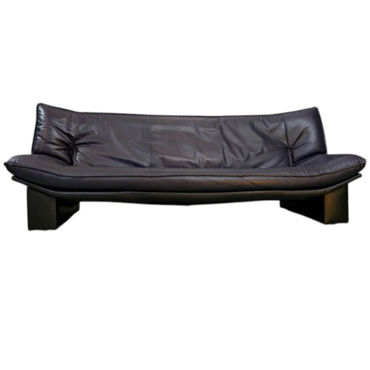 Nicoletti Salotti Ambassador Lounge Suite Italy, 1980s Aubergine Leather