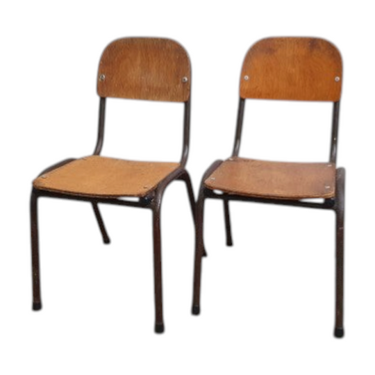 Pair of Mid-Century School Kids Chairs