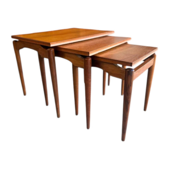 Noblett Mid-Century Floating Teak Nesting Tables – Circa 1960s (Revive)