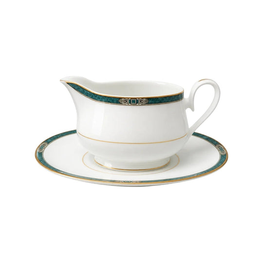 Noritake Legendary Green Gravy Boat with Underplate